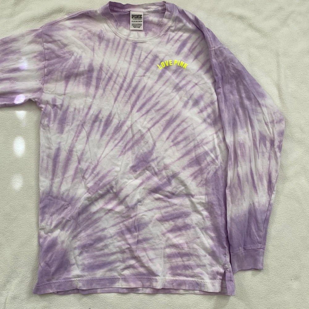 PINK oversized tie-dye long sleeve